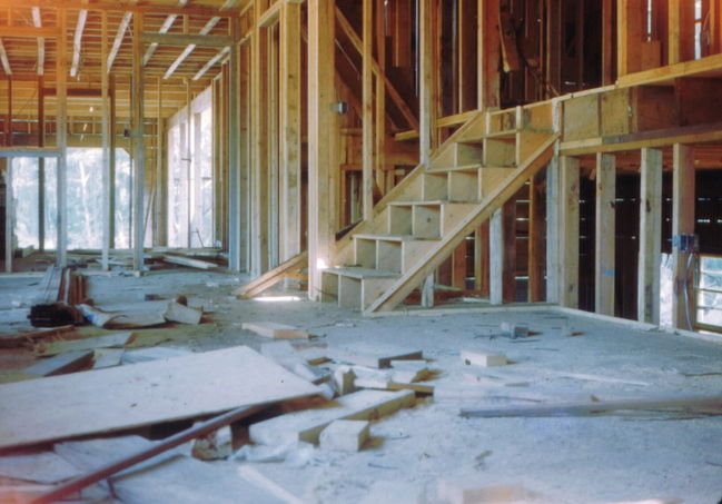 13 Cynthia Road living room during construction 1959
