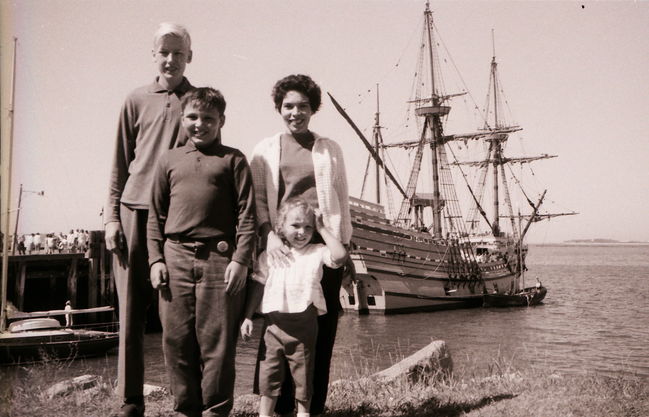 Kjell-Ake, Paul, Lynne, Leslie, Mayflower, Plymouth, 1964
