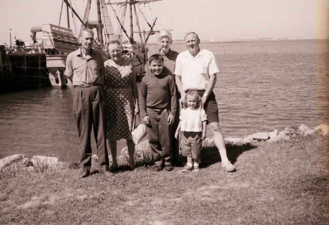 Stig, Else, Paul, Kjell-Ake, Ake, Leslie, Mayflower, Plymouth, MA, 1964
