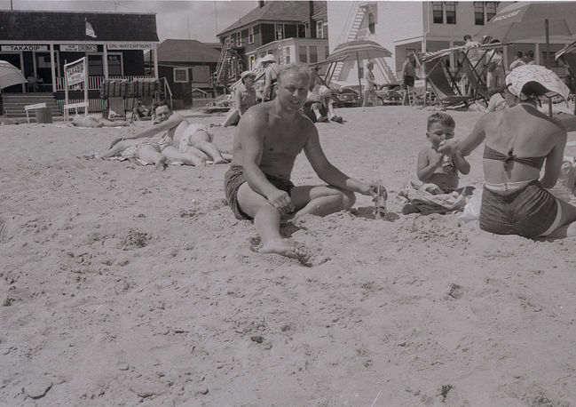 Ake, Paul, Lynne on Nantasket beach 1956
