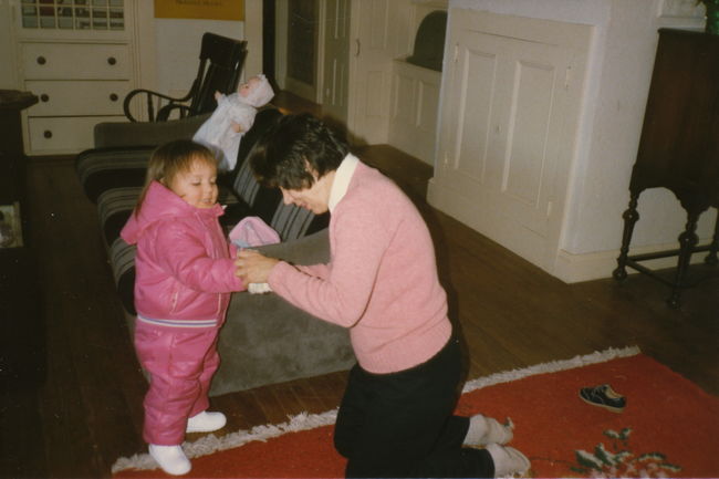 Nana and Jenny Xmas 85 in Eliot
