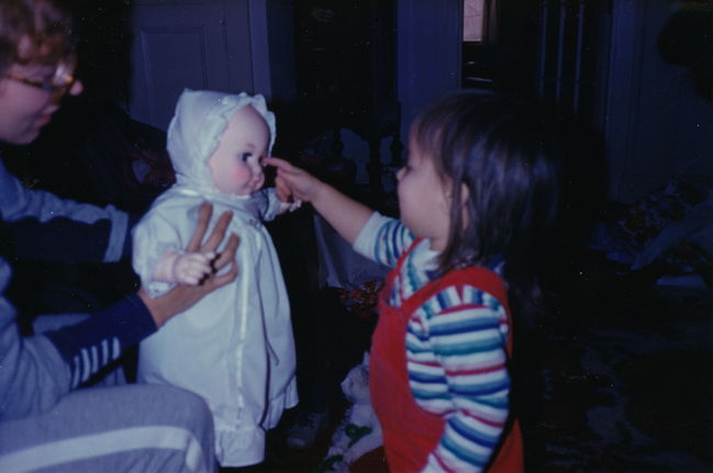 Leslie and Jenny, Xmas 85 in Eliot
