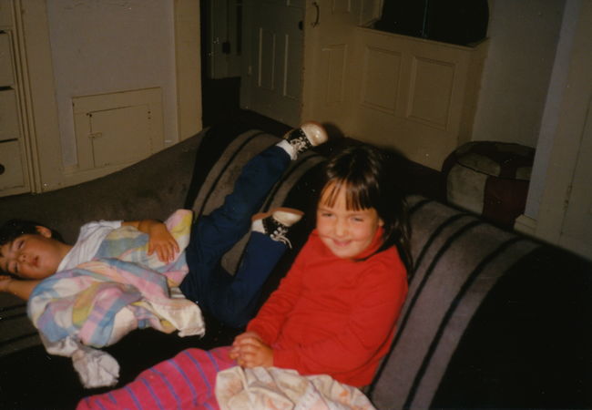 Peter and Jenny on Eliot living room couch ca 1989
