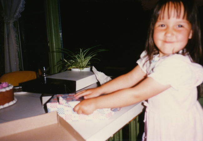 Jenny's 6th birthday 1686 Washington St. dining room ca 1989
