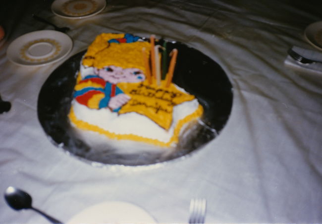 Jenny's 6th birthday 1686 Washington St. dining room ca 1989 
