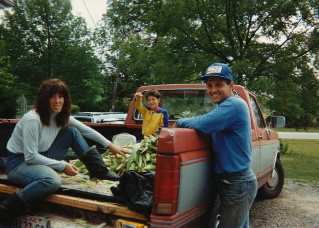 Bondgarden Sweet Corn Crop, Helen, Peter, Paul ca 1991
