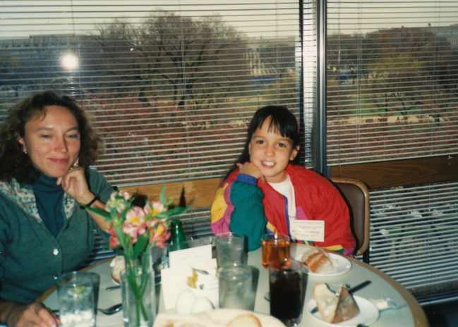 Leslie with Jenny on DC trip ca 1992
