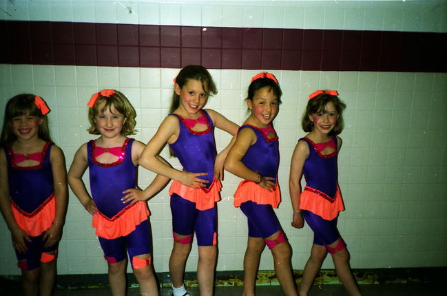 Jenny's jazz dance recital 1992 (Chaitra Stadig to Jenny's left)
