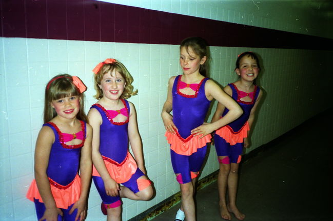 Jenny's jazz dance recital 1992 (Chaitra Stadig to Jenny's left)
