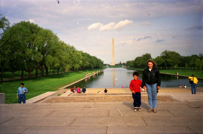 Peter with Leslie at Washington Monument ca 1991
