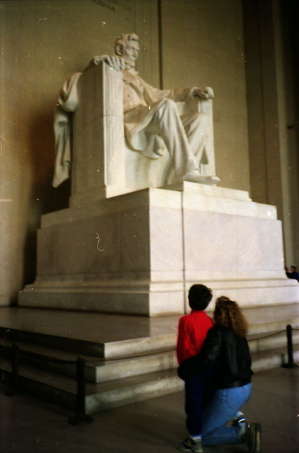 Peter with Leslie at Lincoln Memorial ca 1991
