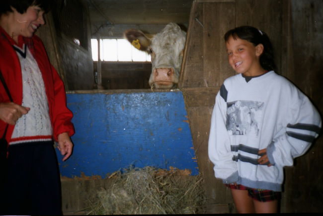 Nana and Jenny with early polled hereford
