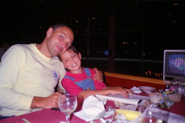 Papa and Jenny at a different kind of track than their future held
