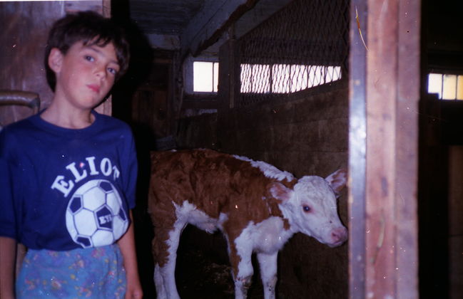 Peter with one of our first Bondgarden-born calves early 90's
