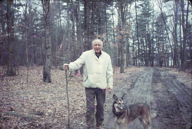 Ake and Heidi on Ponkapoag bridle path late 1980's
