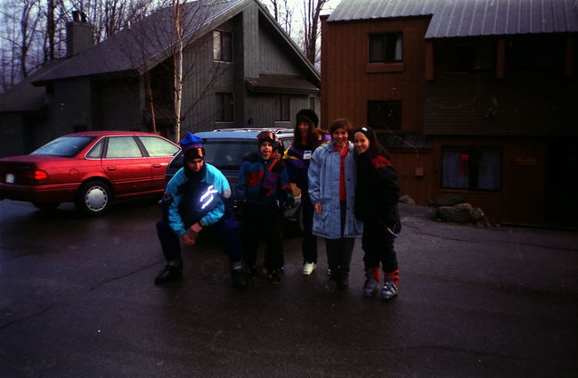 Peter's birthday weekend ski trop to Village of Loon condos 1993 (Carlos, Peter, Helen, Lynne, Jenny)
