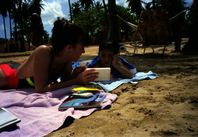 Helen and Peter on beach near Fajardo, PR in early 90's
