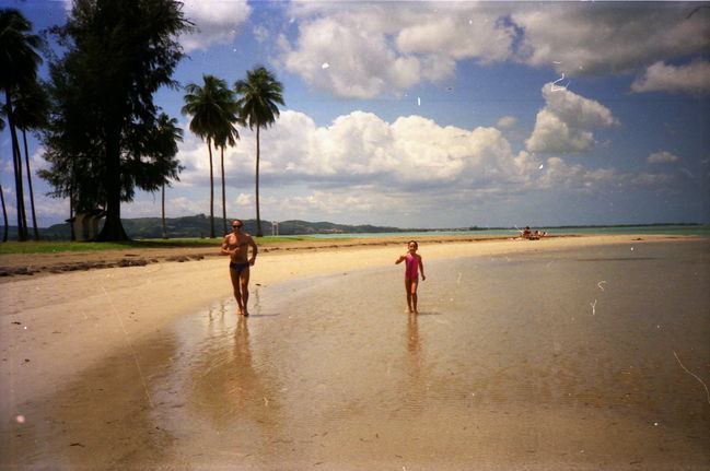 Paul and Jenny on beach near Fajardo, PR in early 90's
