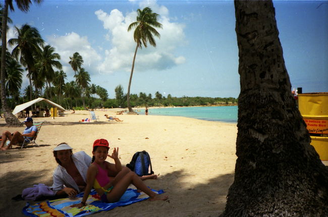 Leslie and Jenny on beach near Fajardo, PR in early 90's
