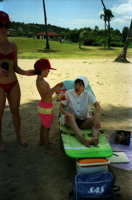 Helen, Peter, Lynne on beach near Fajardo, PR in early 90's
