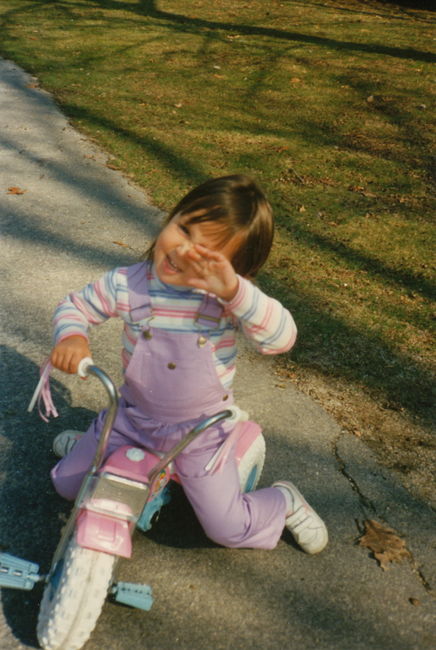 Jenny on 13 Cynthia Rd. Driveway ca 1988
