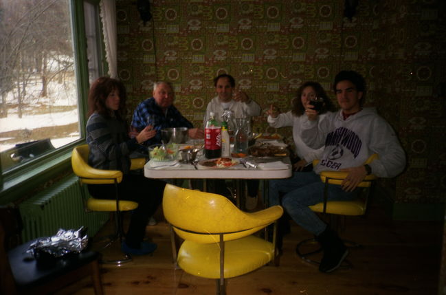 Helen, Ake, Paul, Leslie, Jose, Eliot Kitchen winter 1990
