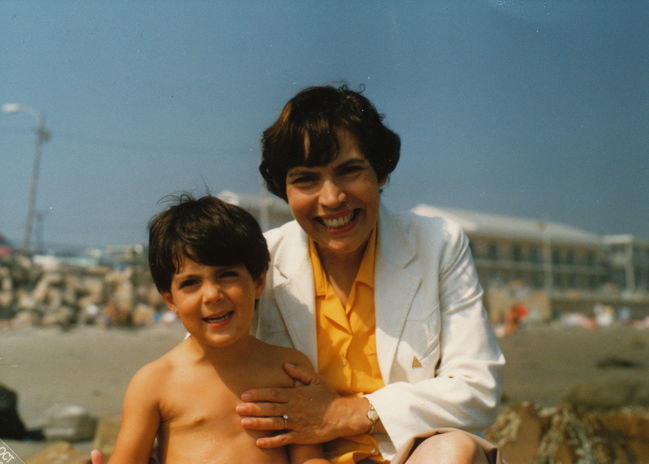 Peter and Nana at Wells Beach ca 1989
