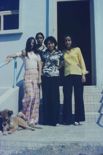 Helen with 3 of the schools administration secretaries.  Middle one was named Fadullah and was very sweet and we became very close.
