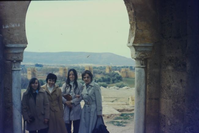 Leslie, Lynne, Helen, Greta at ruins near Tlemcen, Algeria
