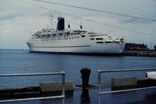 The Mardis Cras at dock in Nassau
