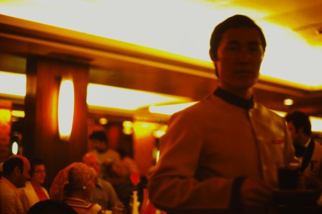 waiter at supper on ship
