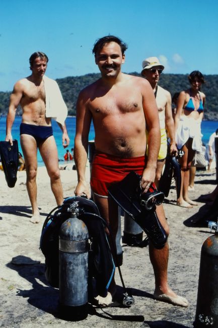 Paul getting ready for resort-course SCUBA dive in St. Thomas
