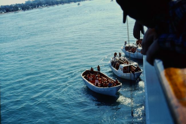 Lifeboat drill in Port of Fort Lauderdale
