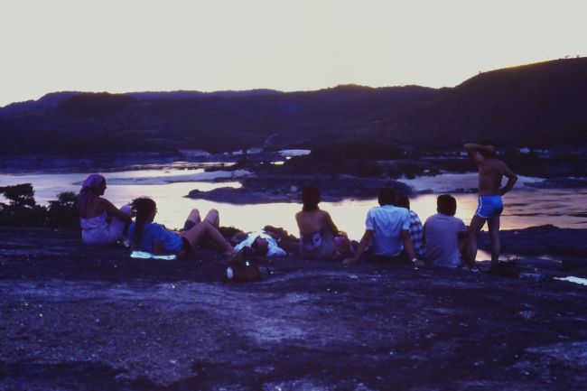 on the banks of the Orinoco in Puerto Ayacucho with our tour group
