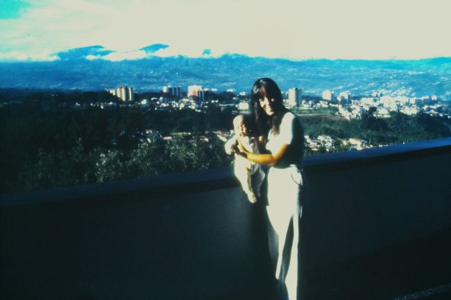 Jenny and Helen in San Cristobal, on cross-country drive to Columbia, August 1983
