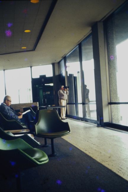 At airport continuing to work on super 8mm film of this trip
