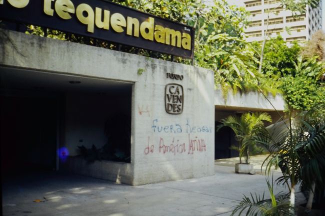 The entrance to our underground parking garage under our apartment building in Fuerzas Armadas
