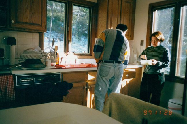 Lenny and Nancy in their house
