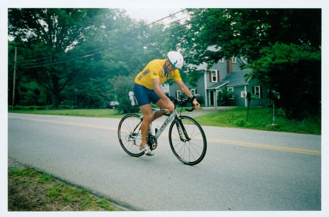 Paul with brand new Felt triathlon bike in 2005
