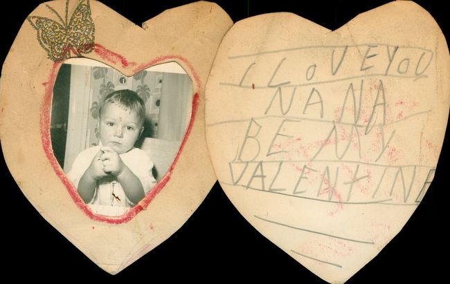 Valentine's Card from Paul to his Nana Greta ca 1957 while living in Allston
