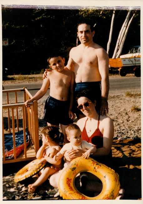 Benji, George, Gittel, Helen, Shirley at Hougton's pond ca 1954
