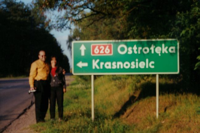Brother and sister, on drive from Warsaw to Krasnositz
