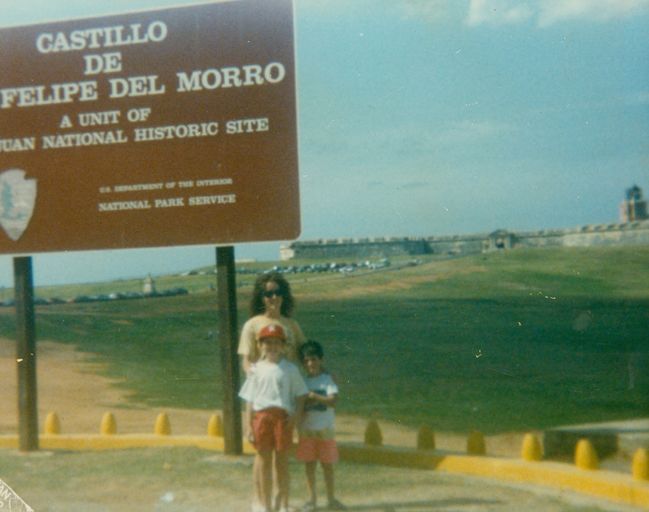Helen, Jenny and Peter at El Morro, PR, ca 1991
