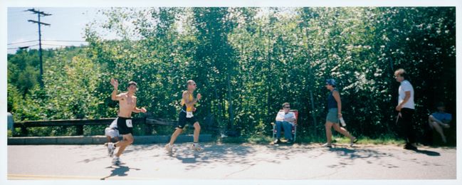 Timberman Triathlon, Lake Winnipesaukee,  ca 2007 NH  Peter during run
