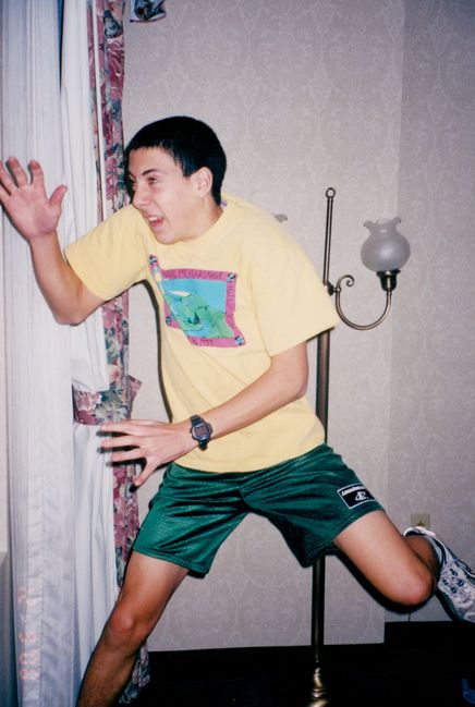 Peter horsing around during high school

