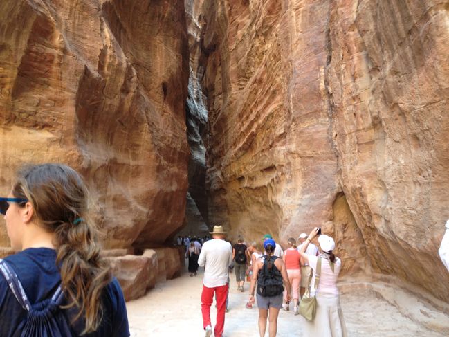 Walk through the canyon at Petra to the old city
